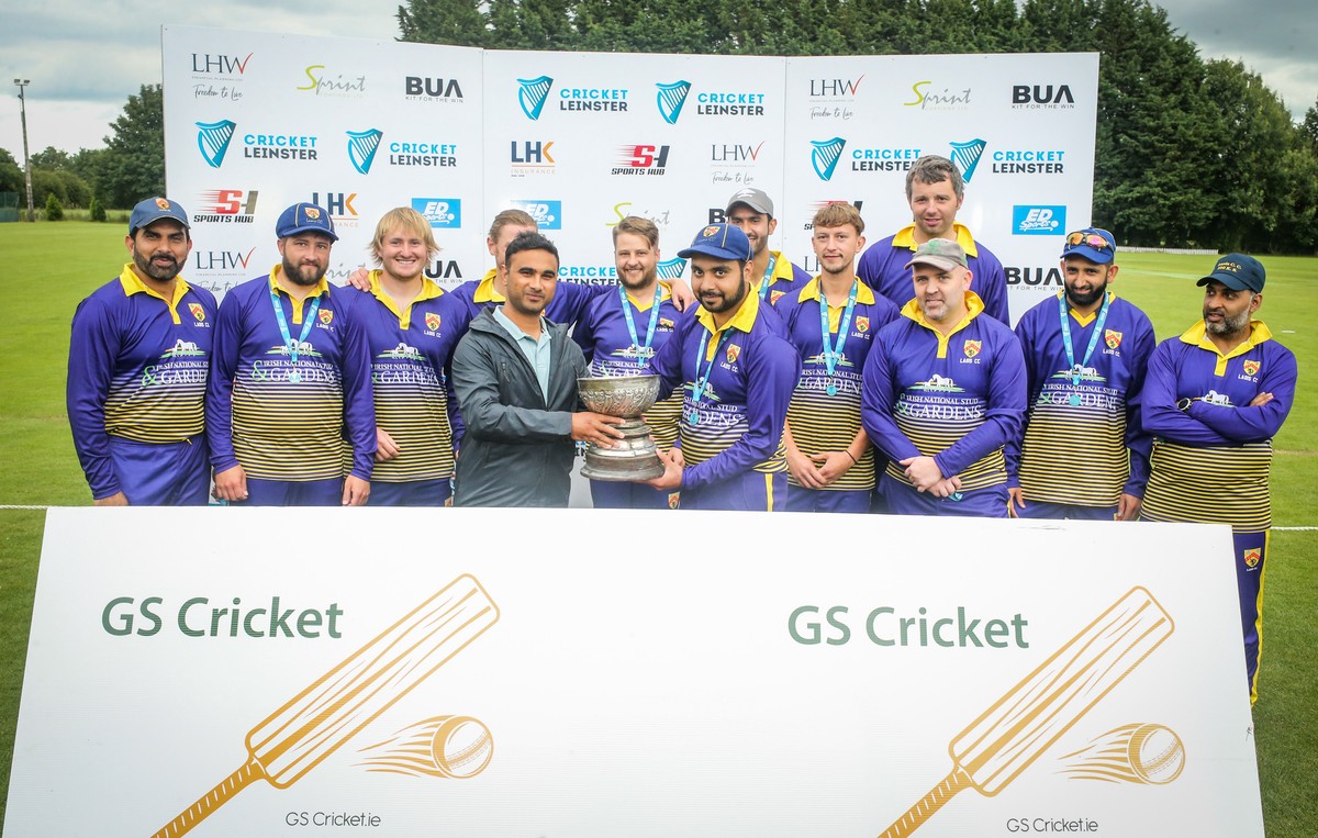 Laois CC Team celebrating championship cup victory at Stradbally
